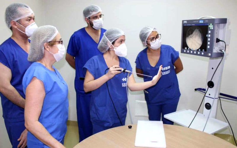 HUJB realiza treinamento para implantar servi\u00e7o de Endoscopia na \u00e1rea de Otorrinolaringologia